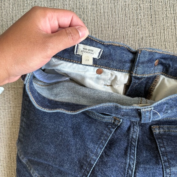 Madewell Mid-Rise Stovepipe Blue Denim Classic Straight Jeans - Picture 4 of 8